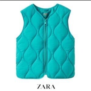 Zara Kids Turquoise Quilted Vest
